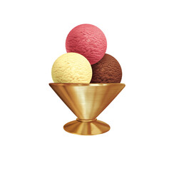 glace, 3 boules, coupe, sorbet, frais, dessert, sucré, crème glacée, délicieux, chocolat, vanille, fraise