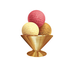 glace, 3 boules, coupe, sorbet, frais, dessert, sucré, crème glacée, délicieux, café, vanille, fraise, 
