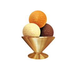 glace, 3 boules, coupe, sorbet, frais, dessert, sucré, crème glacée, délicieux, chocolat, café, orange, melon, 