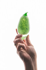 Holding pear, color