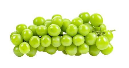 Ripe juicy sweet green grapes isolated on transparent png