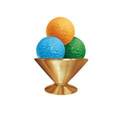 glace, 3 boules, coupe, sorbet, frais, dessert, sucré, crème glacée, délicieux, parfum, menthe,  curaçao, orange