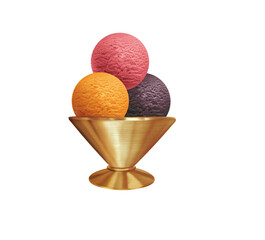 glace, 3 boules, coupe, sorbet, frais, dessert, sucré, crème glacée, délicieux, parfum, mûr, fraise, orange