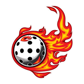 recommend clip art: pickleball on fire Vector illustration.