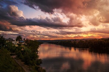 Cloudy skies over Nepean River Penrith