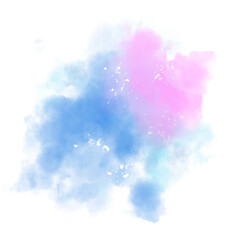 Pink blue galaxy nebula sky watercolor digital art decoration © waruntorn