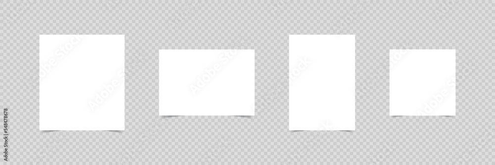 Poster white paper sheets. blank paper sheet. paper sheet with shadow, isolated on transparent background. 