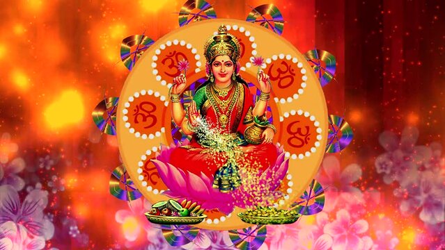 Lakshmi pujan - godess laxmi idol, Copper Kalash, coconut with Red accounting note book and haldi kumkum, laxmi mata ji religious goddess,
