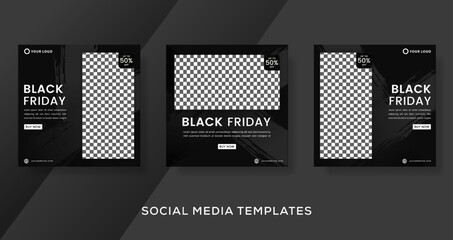 Pack post banner template for kids black friday. premium vector