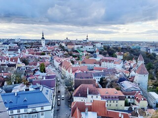 Fototapeta na wymiar Tallinn Old City from the St Olaf church 