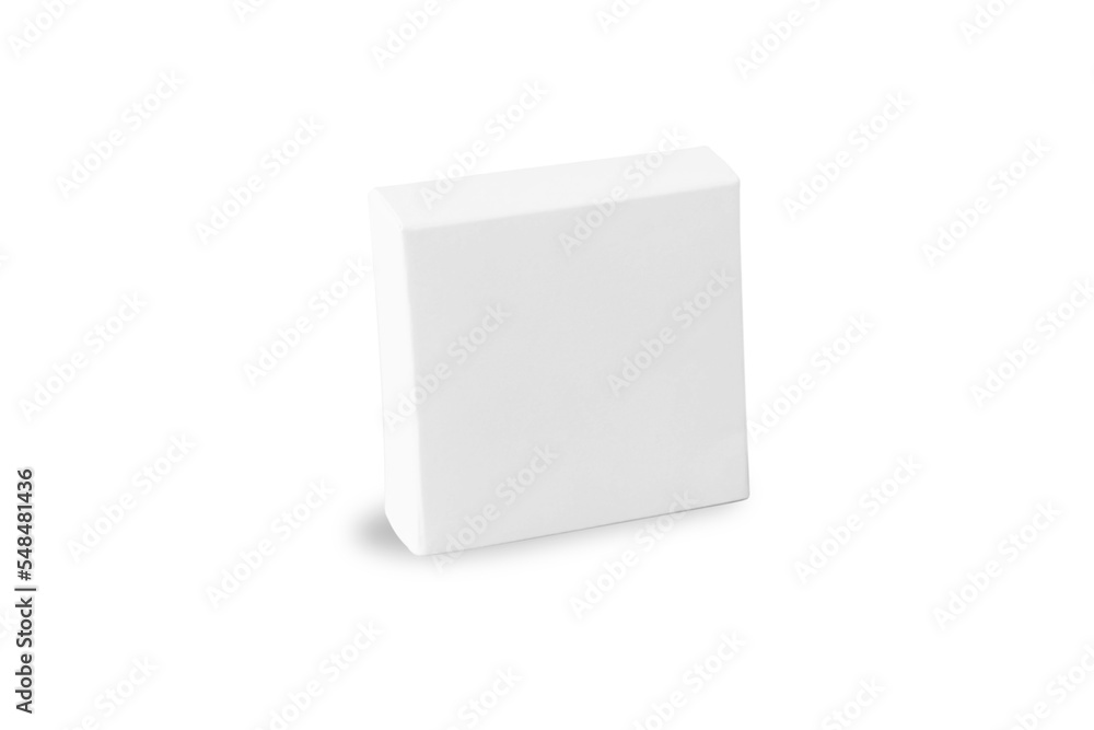 Poster empty blank white open square box. blank rigid sleeve box die cut mock up template. blank sliding dr