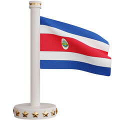 3d rendering Costa Rica national flag isolated