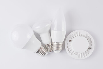 Electric light set with dimmer switch, controllable lighting. Saving energy concept, device...