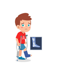 little kid got accident and got bone fracture