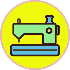 Minimal sewing machine vector.
cute colorful tools.