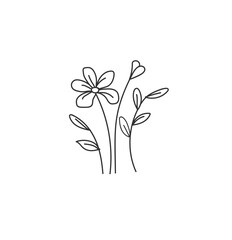 Fototapeta na wymiar Simple drawing of wild flowers.