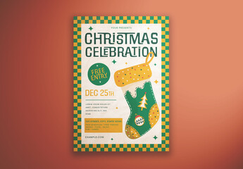 Green and Yellow Christmas Celebration Flyer Layout