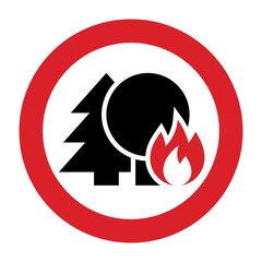 Forest fire warning sign