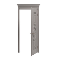 Classic door on a white background. 3D rendering. - 548490021