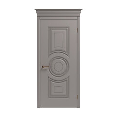 Classic door on a white background. 3D rendering. - 548490022