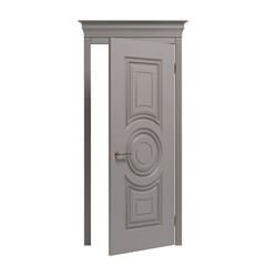 Classic door on a white background. 3D rendering. - 548490040