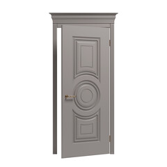 Classic door on a white background. 3D rendering. - 548490041