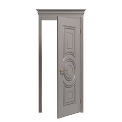 Classic door on a white background. 3D rendering.