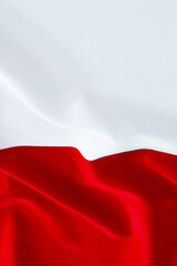 Closeup of poland waving flag