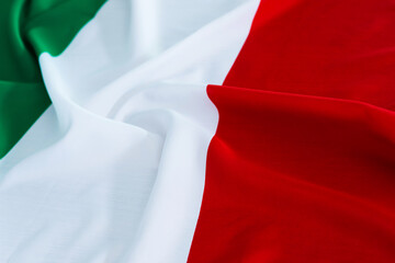 Closeup of italian waving flag