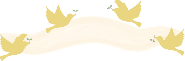 幸せを運ぶ鳥のシルエット