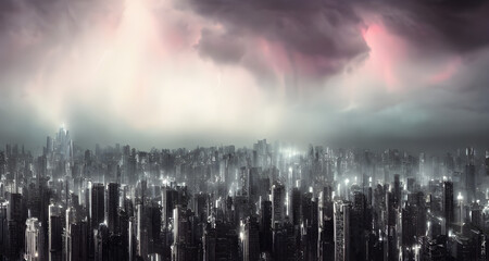 Digital Illustration Painting Cityscape Cloudscape 