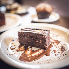 chocolate cake on a plate