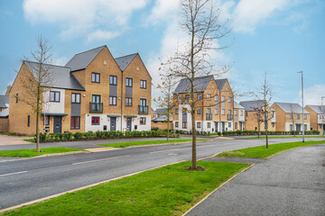 Housing development in St Neots Cambridgeshire - 548493041