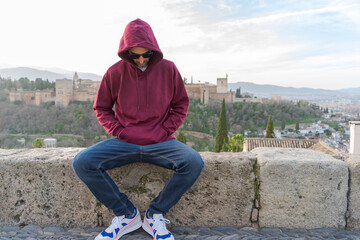 Man at the viewpoint of san nicolas, Granada