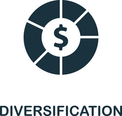 Diversification icon. Monochrome simple Stock Market icon for templates, web design and infographics