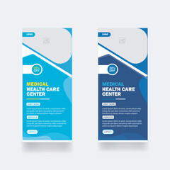 Roll up Banner cover Medical healthcare cover template hospital brochure background clinic Roll up corporate poster template