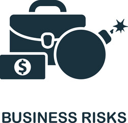 Business Risks icon. Monochrome simple Stock Market icon for templates, web design and infographics