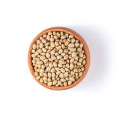 Himalayan Navy Beans (Pearl haricot beans, White Rajma). Haricot Beans in Pottery