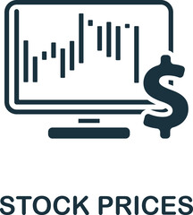 Stock Prices icon. Monochrome simple Stock Market icon for templates, web design and infographics