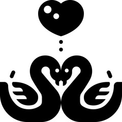 swans love glyph solid icon