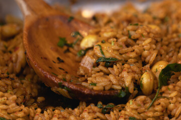 Stuffing rice with almonds 2