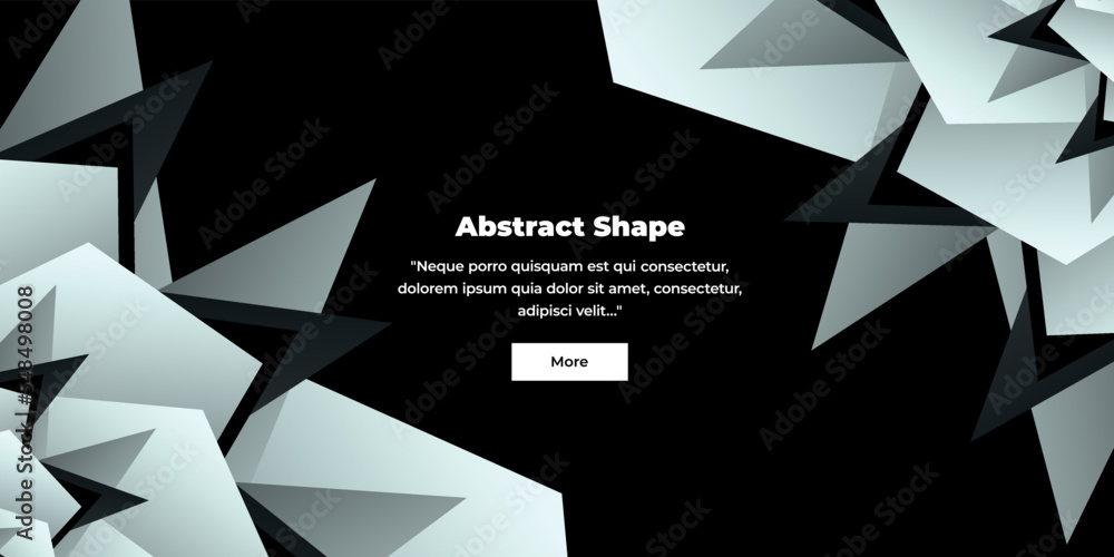 Fototapete beautiful abstract horizontal background with gradient gray, white and black triangles on the right 