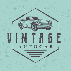 Vector illustration of retro car with vintage style for classic logo template