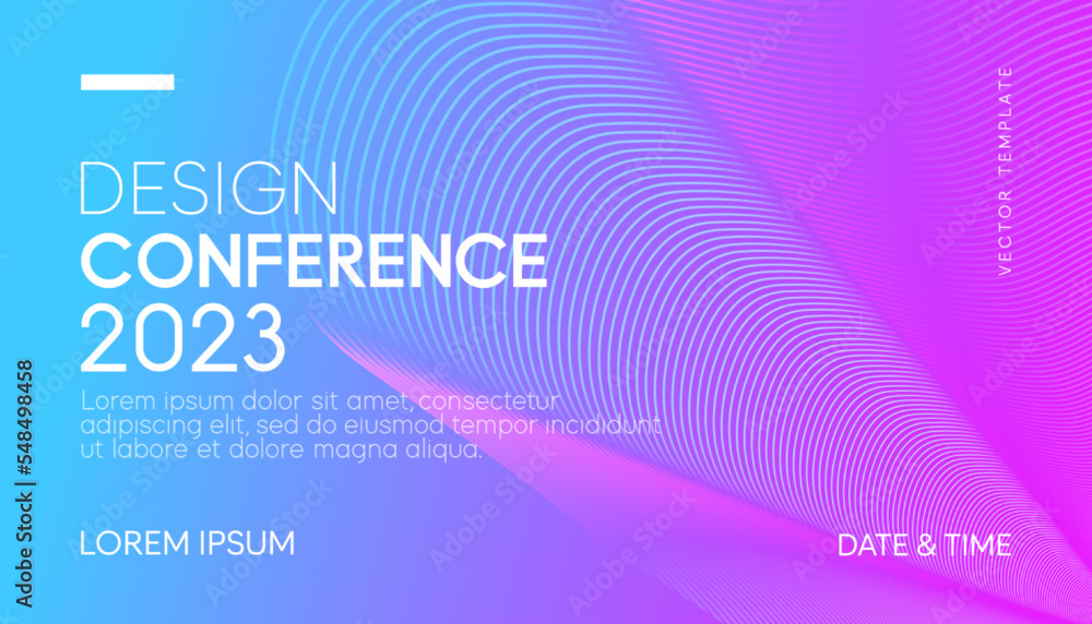 Poster abstract modern business conference design template with gradient line effect. dynamic flyer layout.