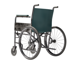 wheelchair isolated.  Transport chair in case of illness, injury, or disability, medical support equipment. on white background. Clipping path included.