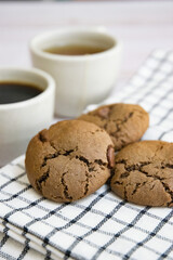 cup of coffee and cookies