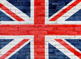 British flag on a brick wall