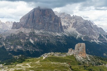 Beautiful landscape of famous range of mountains in Dolomites, Italy