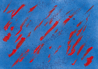 Abstract hand paint blue and red background