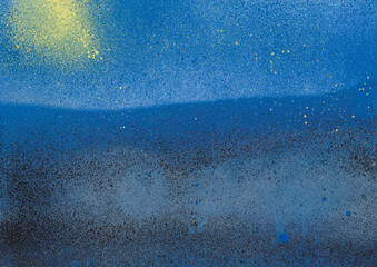 Abstract hand paint blue and yellow background